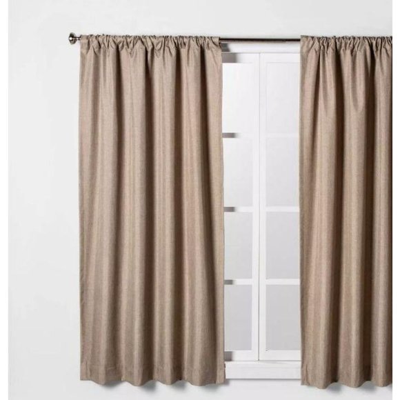 Window curtain panel tan brown 84″L x 42″ W